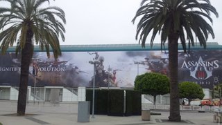A huge Assassin's Creed III mural is too big for this shot.