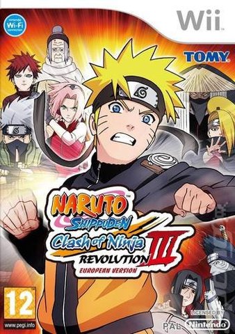 Naruto Shippuden: Clash of Ninja Revolution 3: European Version - Wii Cover & Box Art