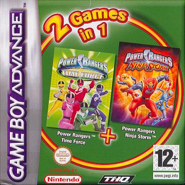 2 Games in 1: Power Rangers Time Force + Power Rangers Ninja Storm - GBA Cover & Box Art