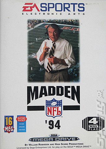 John Madden Football '94 - Sega Megadrive Cover & Box Art