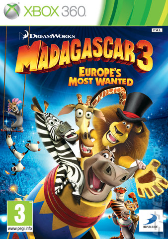 Madagascar 3: Europe's Most Wanted - Xbox 360 Cover & Box Art