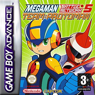 Mega Man Battle Network 5 - Team Protonman - GBA Cover & Box Art
