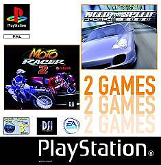 Moto Racer 2 and Need For Speed: Porsche 2000 - PlayStation Cover & Box Art