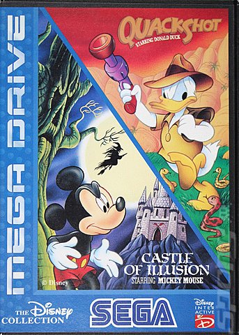 Quackshot Starring: Donald Duck/Castle of Illusion Starring: Mickey Mouse - Sega Megadrive Cover & Box Art