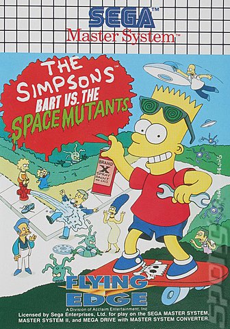 The Simpsons: Bart Vs. the Space Mutants - Sega Master System Cover & Box Art