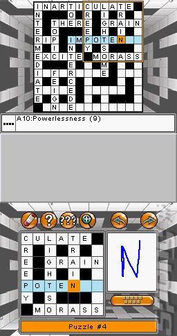 1001 Crosswords - DS/DSi Screen