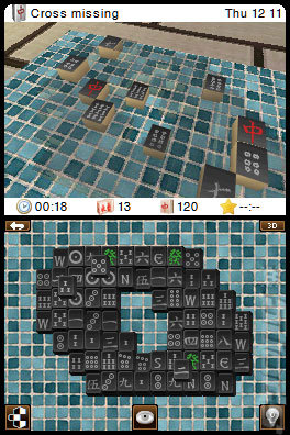 3 in 1: Solitaire, Mahjong & Tangram - DS/DSi Screen