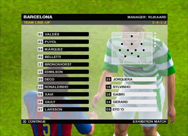 Barcelona Club Football 2005 - PS2 Screen