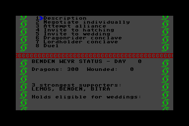 Dragonriders of Pern - C64 Screen