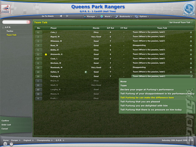 Football Manager 2007 - PC Screen