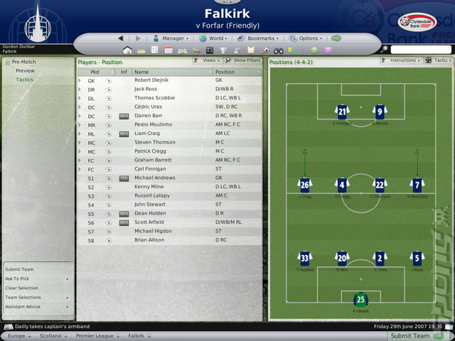 Football Manager 2008 - PC Screen
