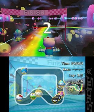 Hello Kitty and Sanrio Friends: 3D Racing - 3DS/2DS Screen