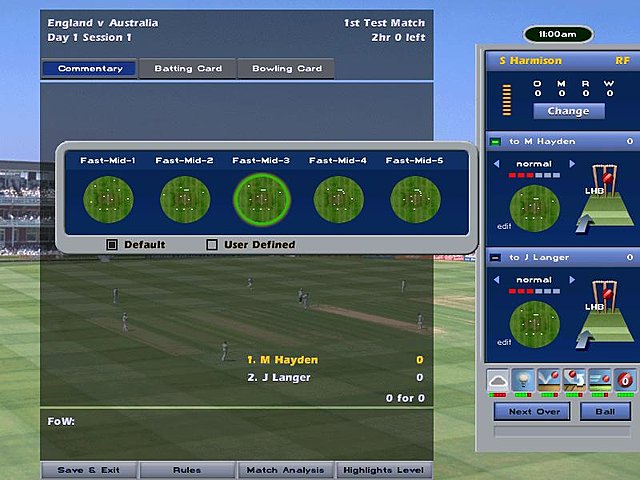 International Cricket Captain: The Ashes 2005 - PC Screen