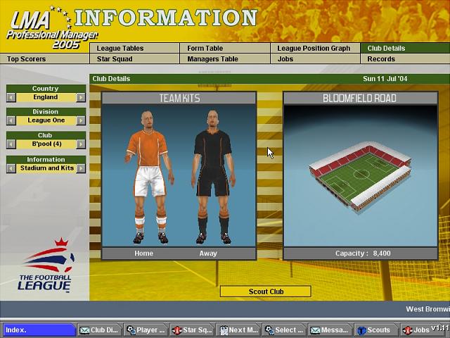 LMA Professional Manager 2005 - PC Screen