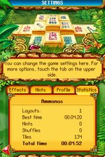 Mahjongg Ancient Mayas - DS/DSi Screen