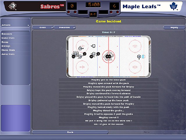 NHL Eastside Hockey Manager 2005 - PC Screen