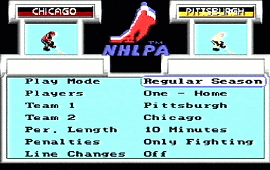 NHLPA Hockey '93 - SNES Screen