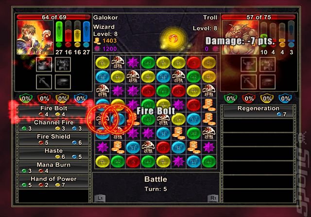 Puzzle Quest: Challenge of the Warlords - PS2 Screen