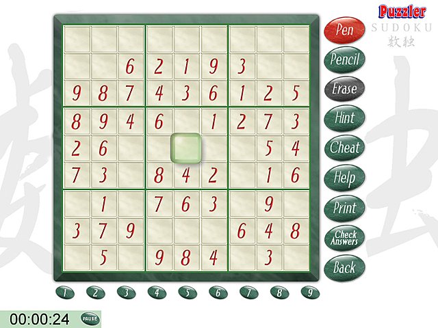 Puzzler Sudoku: 1000 Puzzles Volume 1 - PC Screen