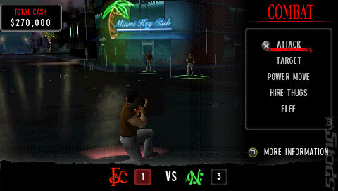 Scarface: Money. Power. Respect. - PSP Screen
