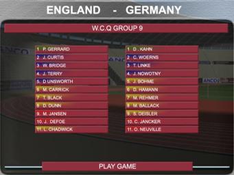 Sven Goran Eriksson's World Manager - PS2 Screen