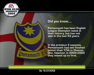 Total Club Manager 2004 - PS2 Screen