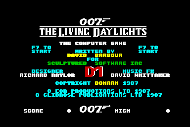 007: The Living Daylights - C64 Screen