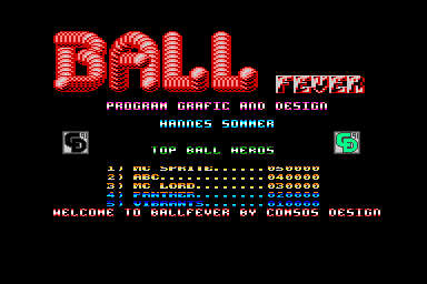 Ball Fever - C64 Screen