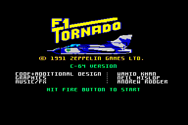 F1 Tornado - C64 Screen