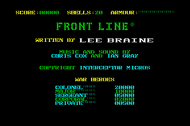 Front Line - C64 Screen