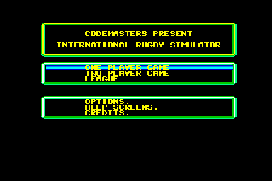 International Rugby Simulator - C64 Screen