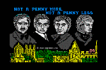 Jeffrey Archer's Not a Penny More not a Penny Less - C64 Screen